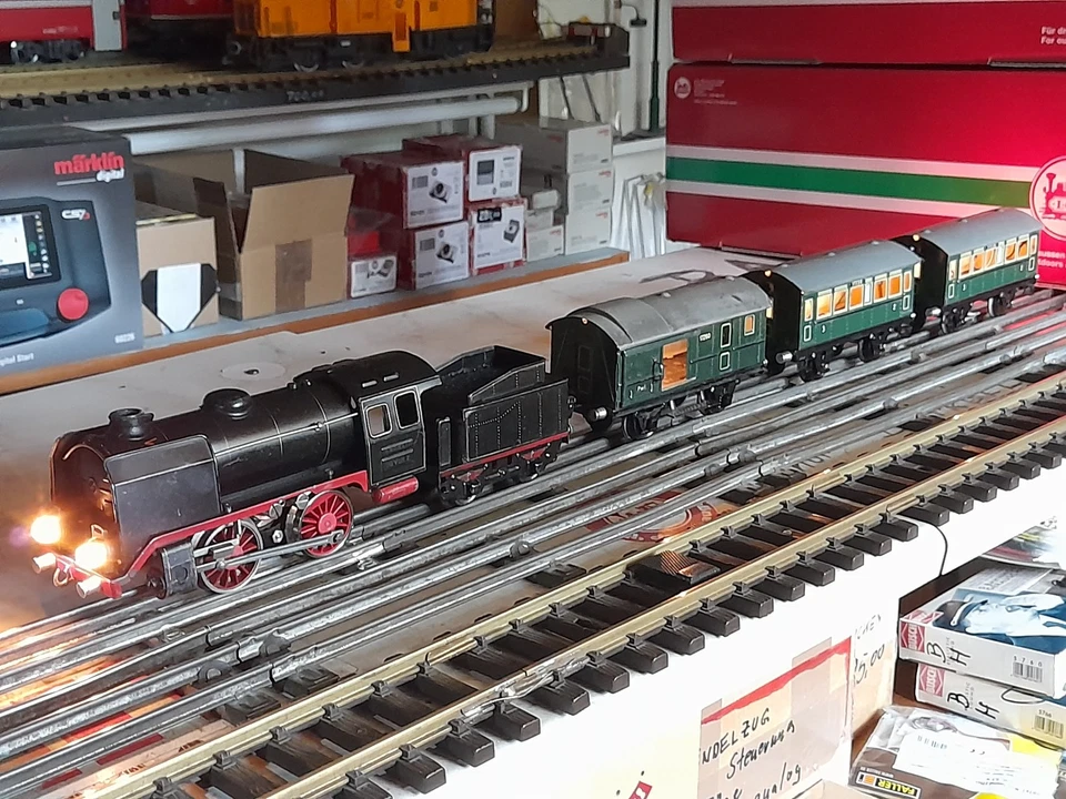 MÄRKLIN Spur 0 antik/überholt  elektrisches  BLECHSPIELZEUGEISENBAHN - STARTSET - Bild 4 von 4