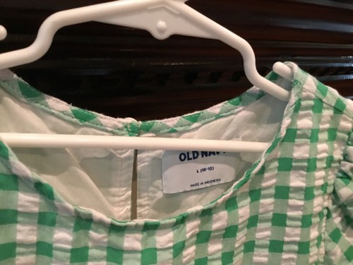 Old Navy Girls L(10-12) Green/White Check Dress - Picture 2 of 9