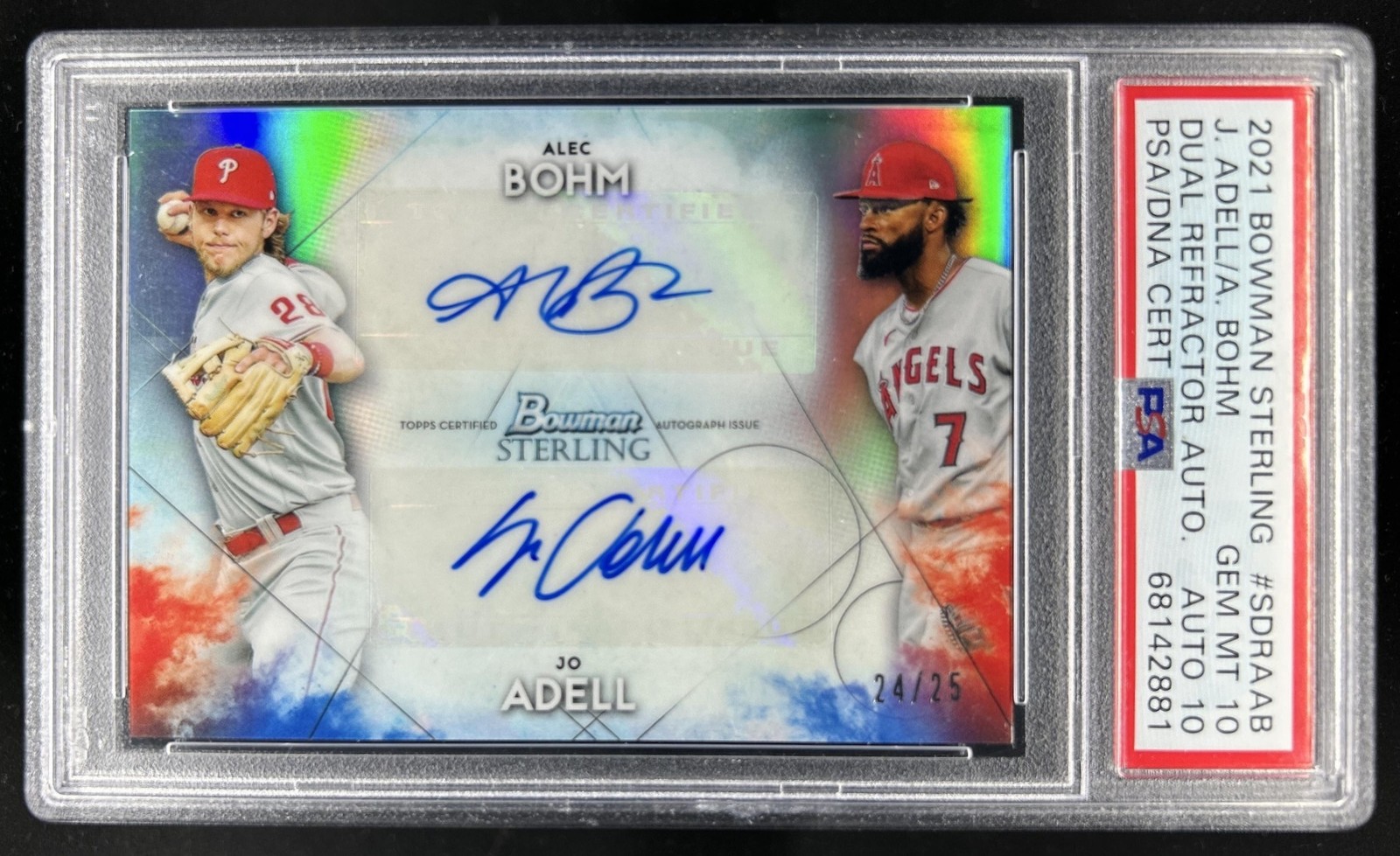 2021 Bowman Sterling Alec Bohm Jo Adell Dual Refractor Auto #/25 PSA 10/10 Gem view 1