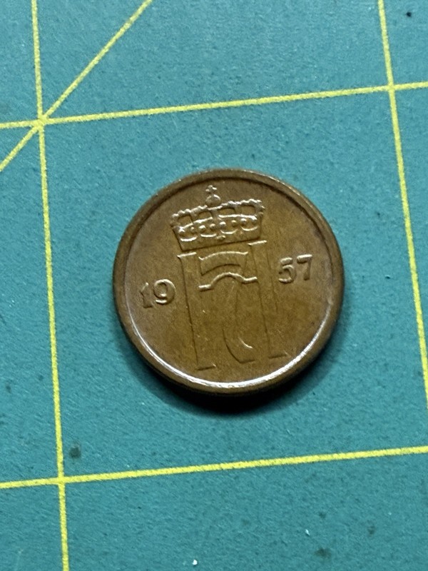 1957 Norway 1 Ore coin