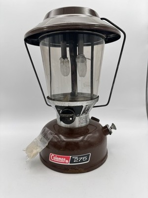 Vintage Coleman 275 Lantern Brown USA Camping Gas Lantern Untested 1970s
