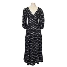 NWOT Kate Spade Polka Dot Retro Pin Up Tea Midi Dress Puff Sleeve Fit Flare