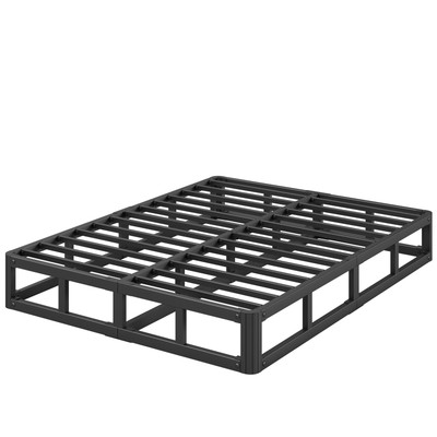 7 in High Heavy Duty Queen Bed Frame, Low Queen Size Bed Frame No Box Spring ...