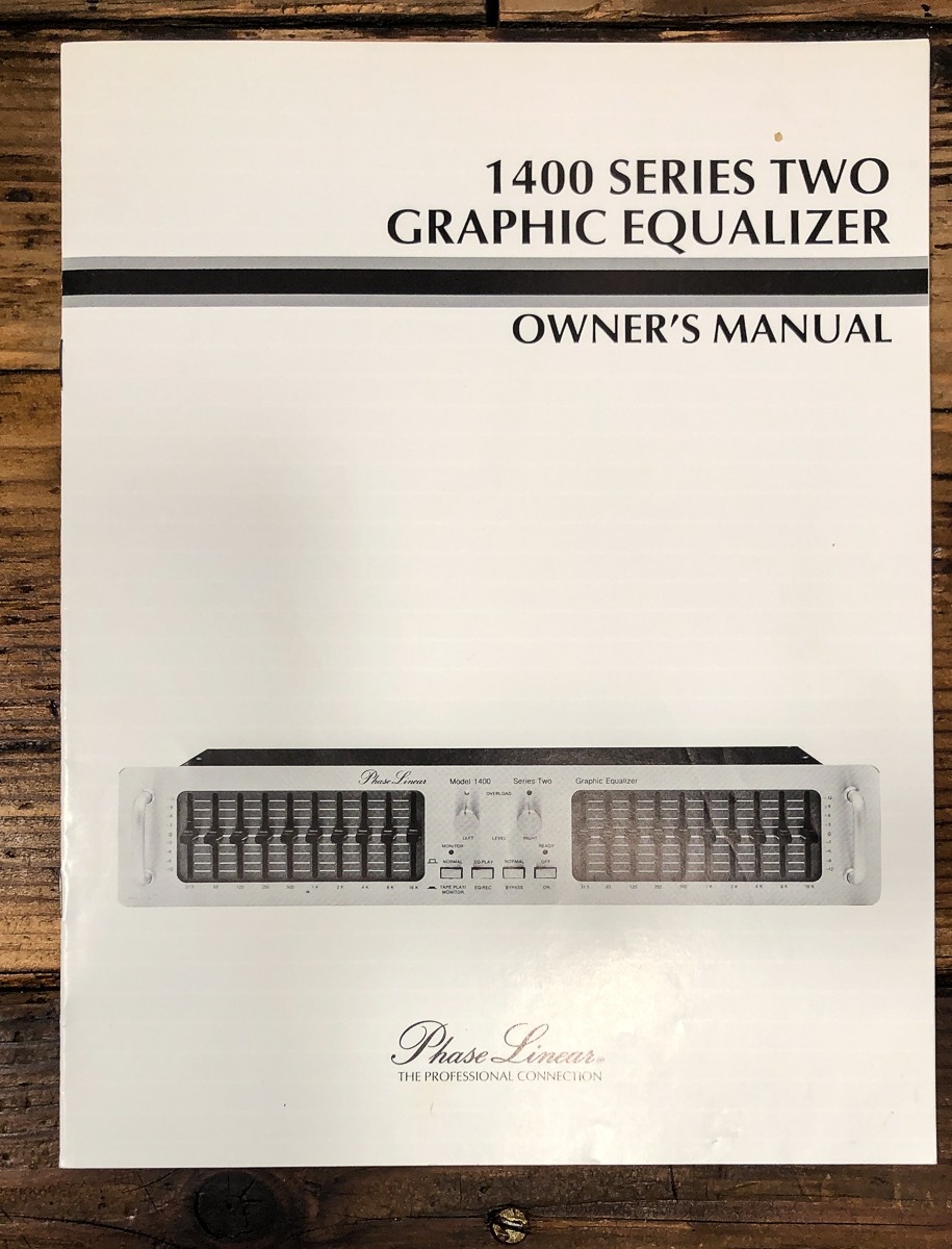 Phase Linear Model 1400 Series 2 Equalizer Owners / User Manual *Original*