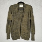 Abercrombie Sweater Womens M Green Cardigan Chunky Knit Grunge Neutral Y2K