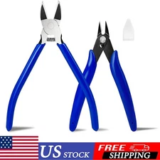 2 Pack Flush Wire Cutters 5in 6in Carbon Steel Side Snips for Crafting Jewelry
