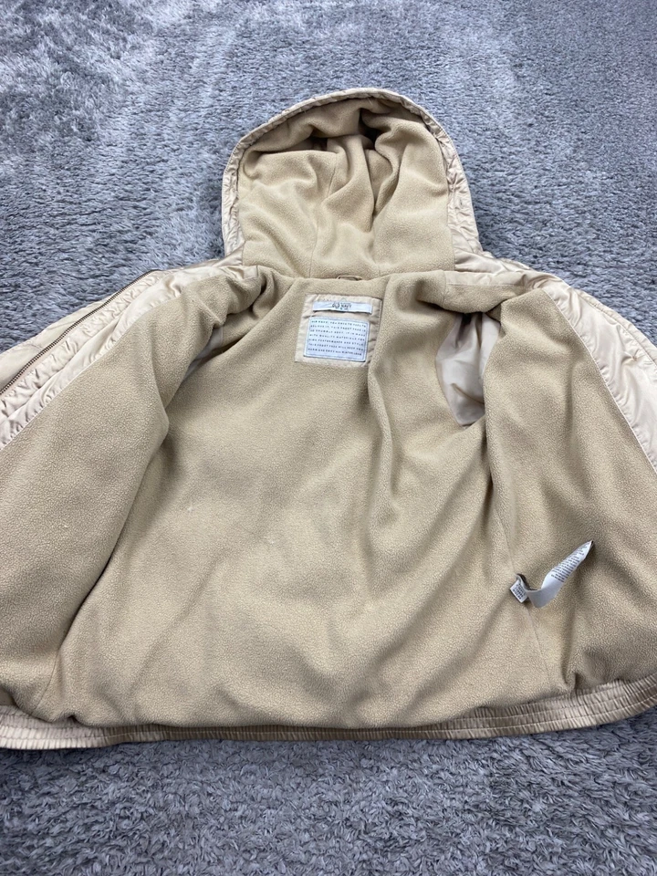 Vtg Old Navy Jacket Women Small Gold Bubble Crop Hooded Fleece Lined Puffer Coat - Image 3 of 4