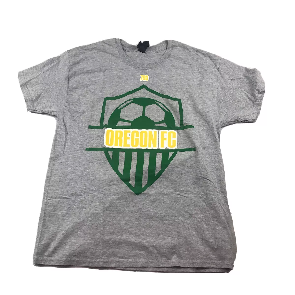 Oregon FC #5 Graphic Tee Shirt Adult Large Gray Double Side