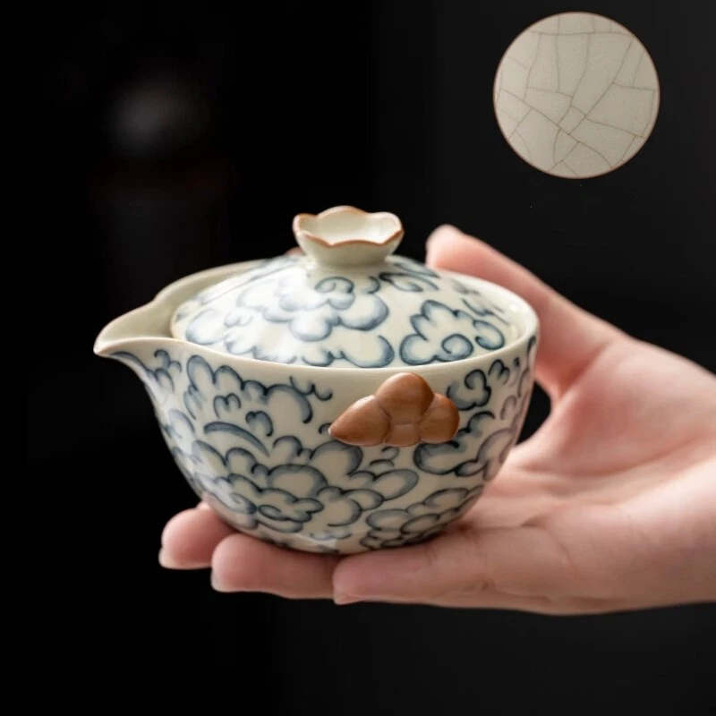 Portable Tea Set With Travel Bag Ceramic Tea Pot Matching Cup Glass Pitcher New - Image 4 of 4