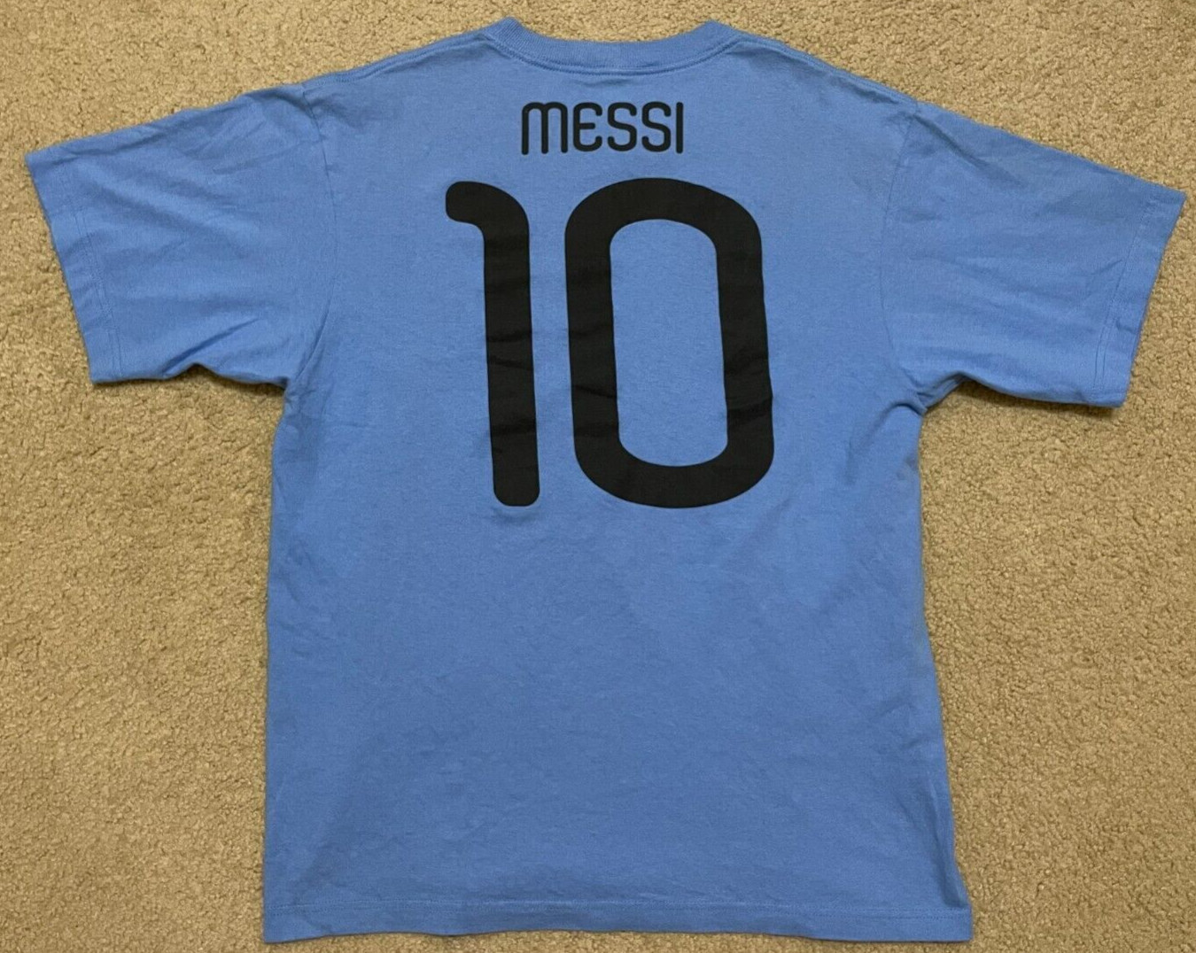 Adidas LIONEL MESSI Argentina AFA Football T-Shirt Men's M Blue 2010 Rare