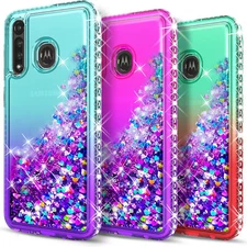 For Motorola Moto G Fast Case, Glitter Bling Diamond + Tempered Glass Protector