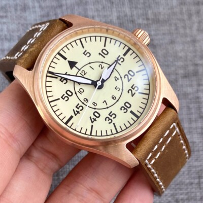 39mm 200M Pilot 24 Jewels NH35A Automatic Watch For Men CUSN8 Solid Bronze Case