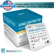 Dental 5 Sponges Grafting Plug Synthetic Collagen Sterile Surgical Bone Graft