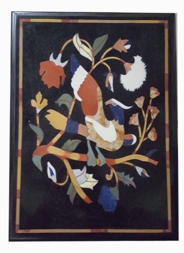 18x12 Inch Handcrafted Pietra Dura Marble Inlay Side Table Top