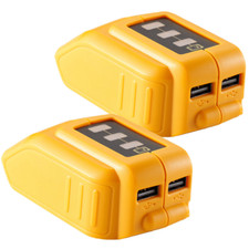 2Pcs DCB090 Dual USB Charging Battery Adapter Power For Dewalt 12V -20V Portable