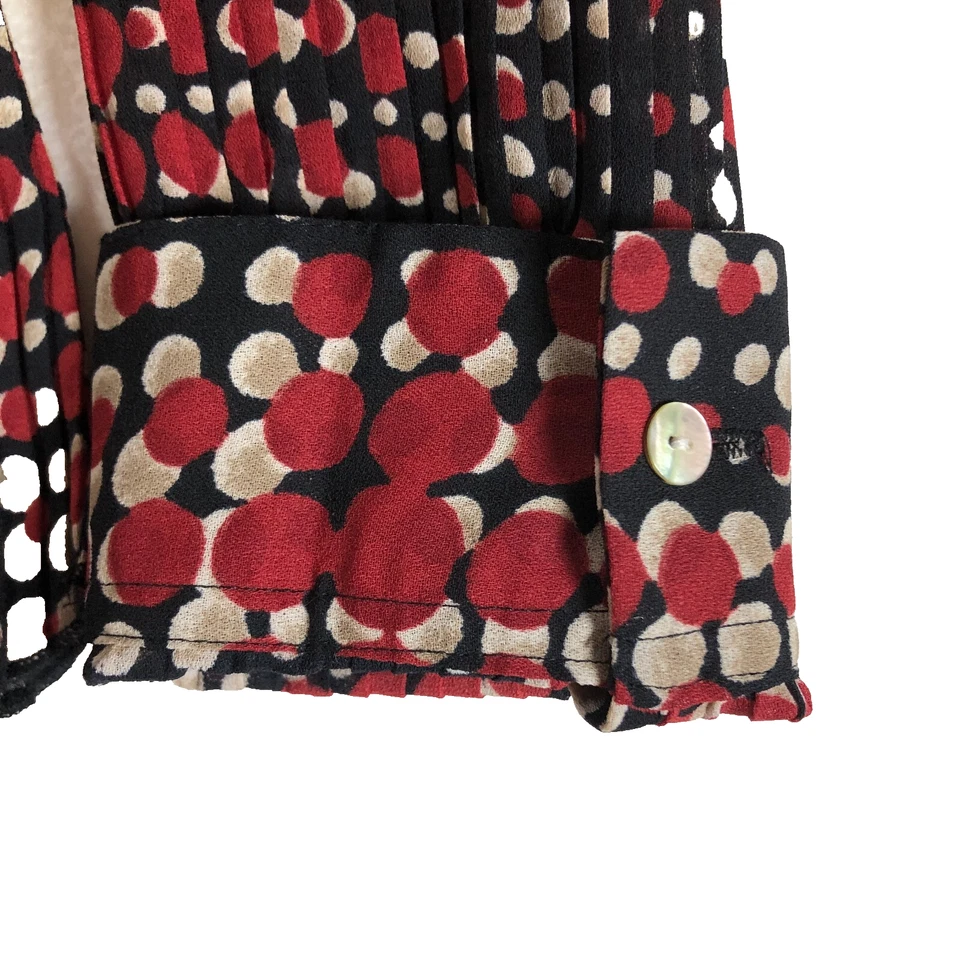 Blusa para mujer Le Caviar talla S roja negra lunares pulóver manga larga nueva sin etiquetas Foto 4 de 4