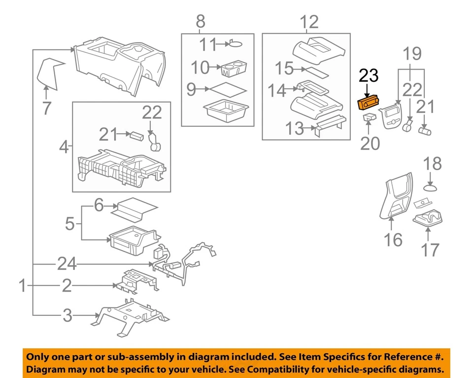 Used A/C Selector Switch fits: 2013 Chevrolet Suburban 1500 rear console mounted - Image 3 of 4