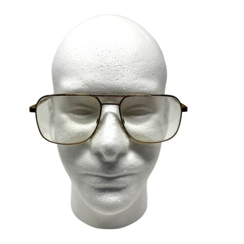 Vintage Men's Designer Eyeglasses FRAMES Aviator Gold 57 17 145 USA MC Verbatim - Picture 1 of 9