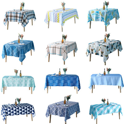 Rechteckige Polyester Tischdecke 152x213cm Abwaschbar Esszimmer Hochzeit Party Bezug