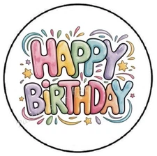 HAPPY BIRTHDAY ENVELOPE SEALS LABELS STICKERS PARTY FAVORS