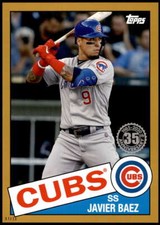 Javier Baez 2020 Topps 1985 35th Anniversary Series 2 5x7 Gold #85TB-8 3/10 Cubs