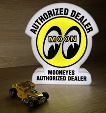 Moon eyes Hot Rod Drag Racing Scatola Luminosa a Tema Insegna Neon Lampada LED Stampata in 3D