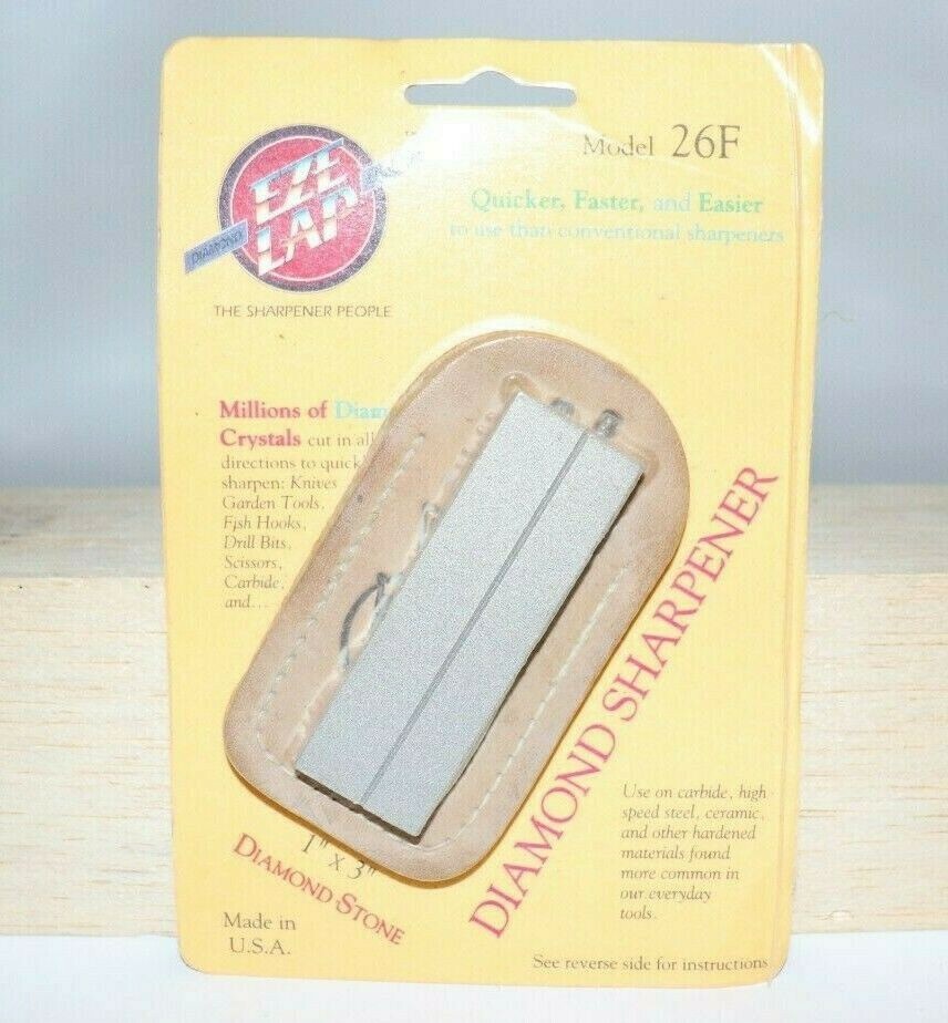 EzeLap Pocket Sharpening Stone 1" x 3" Leather Wallet Model 26F eBay
