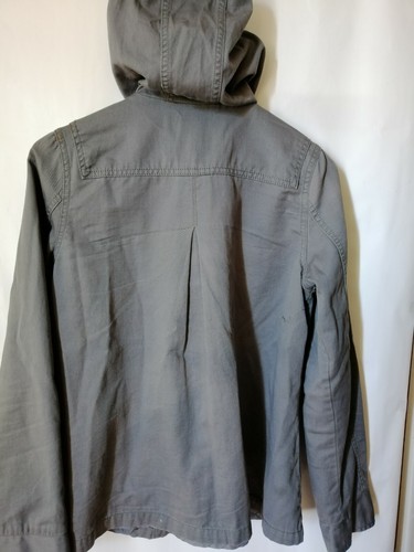 Gray Hooded Utility Jacket Casual 