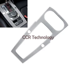 Real Carbon Fiber Silver Start Button Shift Console Panel Fits 15-20 A3 S3 RS3