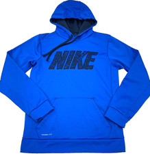 Nike Hoodie Men Small Royal Blue Therma Fit Sweatshirt Sweater Performance A92