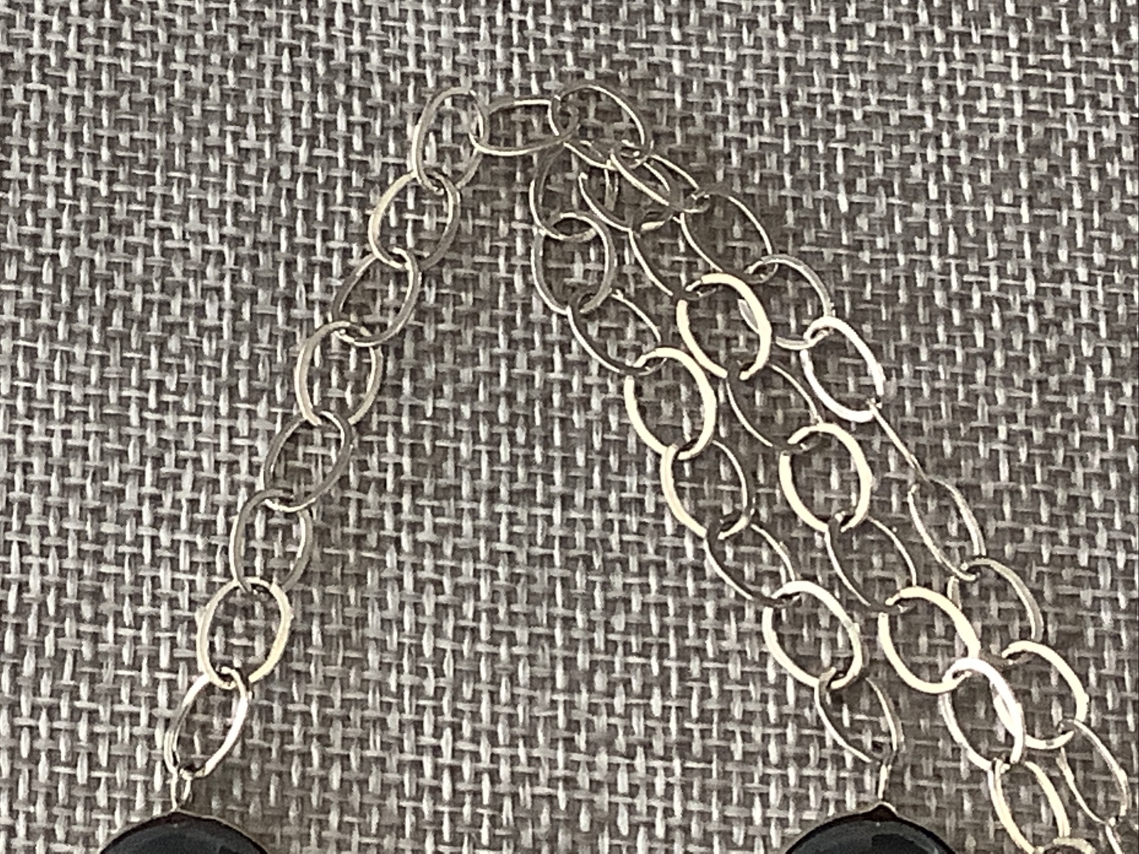 Solid 36gr Sterling Silver Oval Hematite Rolo Tog… - image 10