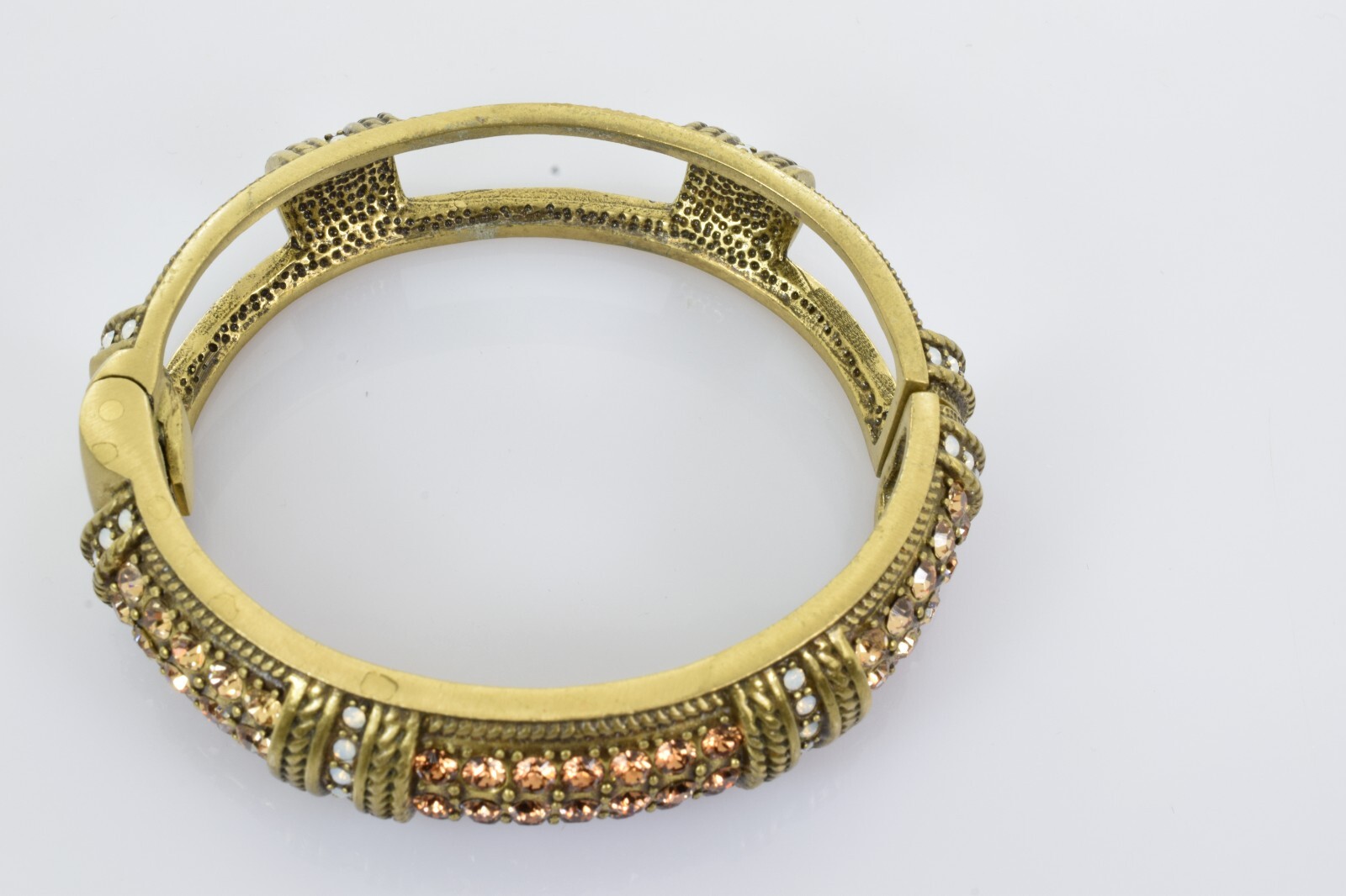 Heidi Daus Multi Stone Hinged Bangle Bracelet - image 5