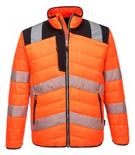 Image of Hi Vis Jacket Fully lined padded Orange or Yellow Baffle top coat Portwest PW371