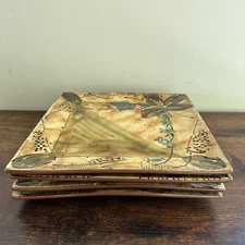 Tuscany Fields by AMBIANCE Rare Square Dinner Plates-Set of 4