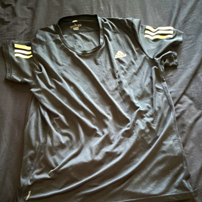 adidas Climacool Men s L Black Crew Neck Moisture Wicking Polyester Tee