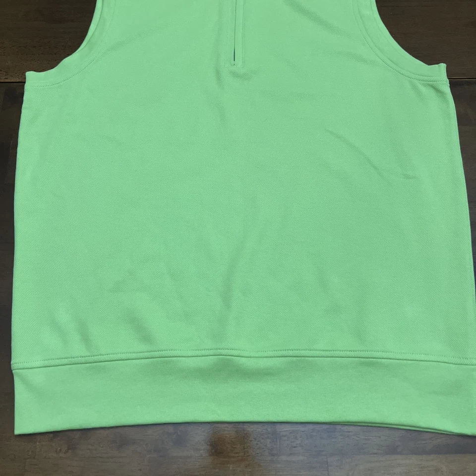 Chaleco Bobby Jones para Hombres (S) Pullover de Golf 1/4 Cremallera Algodón Pima, Verde Claro. Foto 2 de 4
