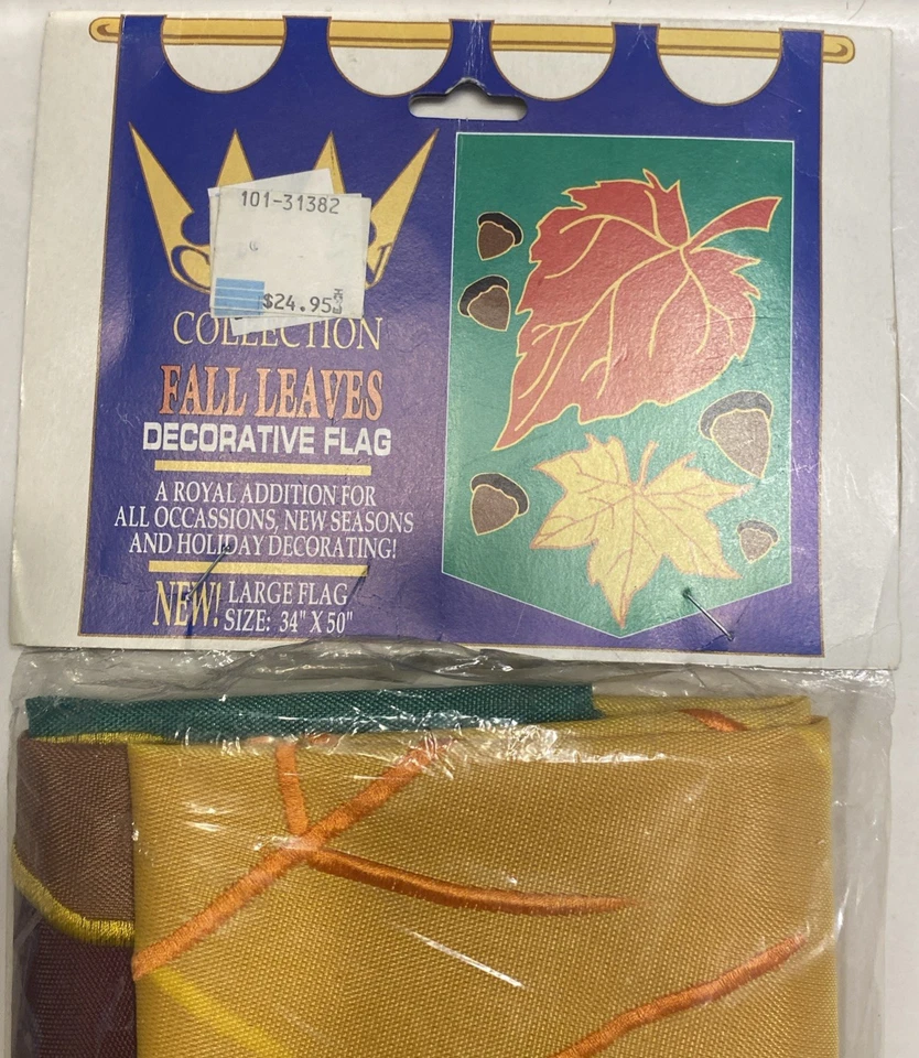 Nuevo Sellado Colección Corona Hojas de Otoño Casa Bandera Años 90’s 34x50 Otoño Foto 2 de 4
