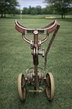 Vintage 1950s Bag Boy Pull Cart Browning Jarman Cast Aluminum Spoke RARE