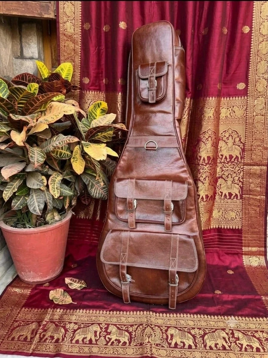 Leder Gitarrenkoffer, Softcase, Gitarrentasche, Lederkoffer,...