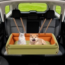 Green Portable Pet Car Seat for Small Dog, Doggy Safety Protector, Dog Car Bed