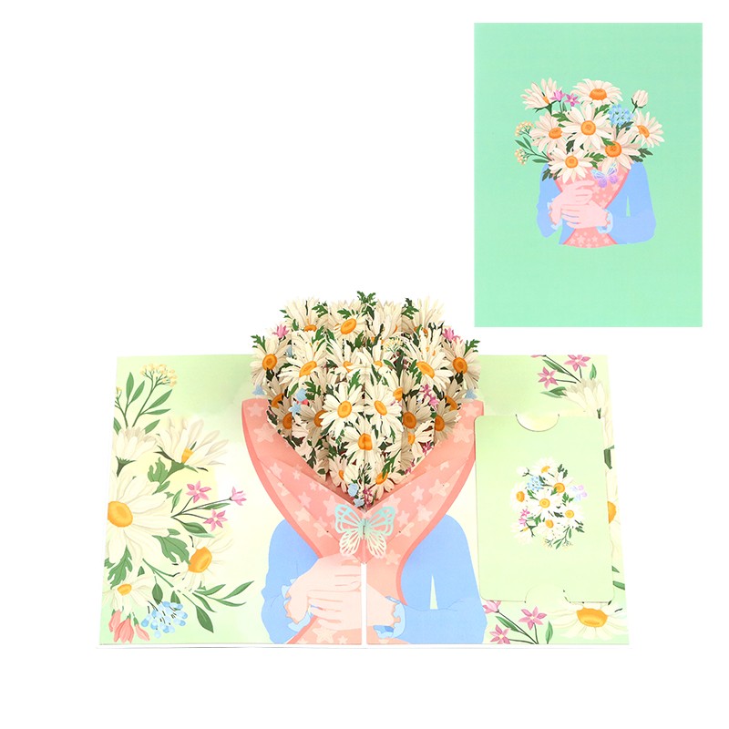 Daisy Bouquet 3D Pop Up Greeting Card - Mother's Day Birthday Anniversary
