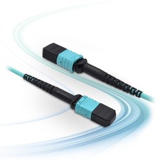 5M/16.5 Ft 12 Core MPO To MPO Optical Fiber Cable OM3 Multimode Type B Patch