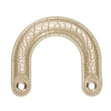 PU Leather Bag Handle, U-Shaped Handbag Handle with Iron Grommets, Gold Tone
