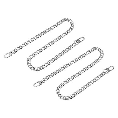 Iron Chain Strap Flat 24'' 2pcs Bag Accessories with Silver Tone Buckles