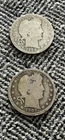 1907-P + 1908-D Barber Half Dollars Set Of 2 90% Silver Coins