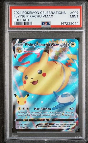 2021 POKEMON CELEBRATIONS #007 FULL ART/FLYING PIKACHU VMAX PSA 9