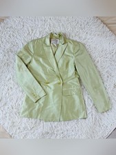 Vintage Oscar de la Renta 100 Silk Blazer Pistachio Green Double Breasted 2P