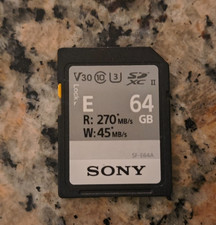 Sony E series SDXC UHS-II Card 64GB, V30, CL10, U3 Memory Card