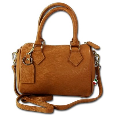 Florence Umhängetasche Damen Handtasche Bowlingtasche Echtleder tan OTM807C