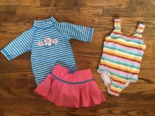 UV SKINZ Girls 4T 2-Piece Swim Set WONDER NATION XS 4-5 Swimsuit